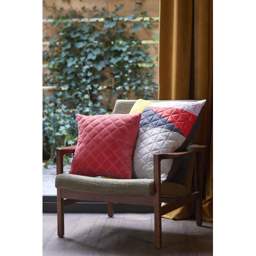 Vercors Velvet Coral Square Cushion