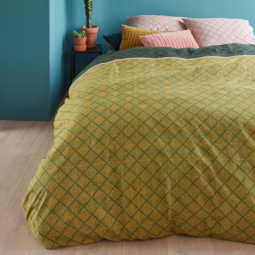 Gold Lima Cotton Quilt Cover Set Temple Webster