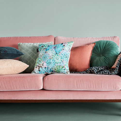 Green Plaintiful Cotton Cushion