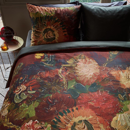 Red Gladioli Van Gogh Cotton Sateen Quilt Cover Set Temple Webster