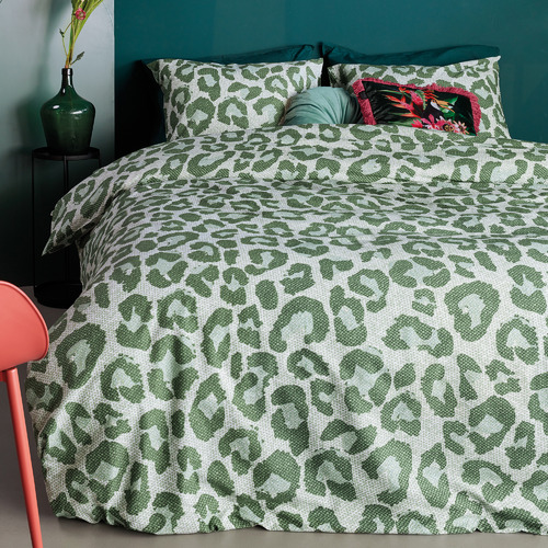 Green Fabrice Cotton Quilt Cover Set
