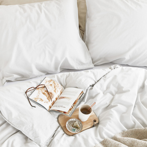 Bedding House White Basic Organic Cotton Quilt Cover Set | Temple & Webster