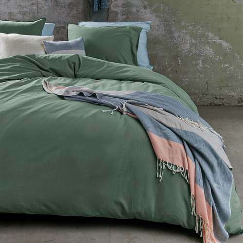 Green Basic Organic Cotton Quilt Cover Set