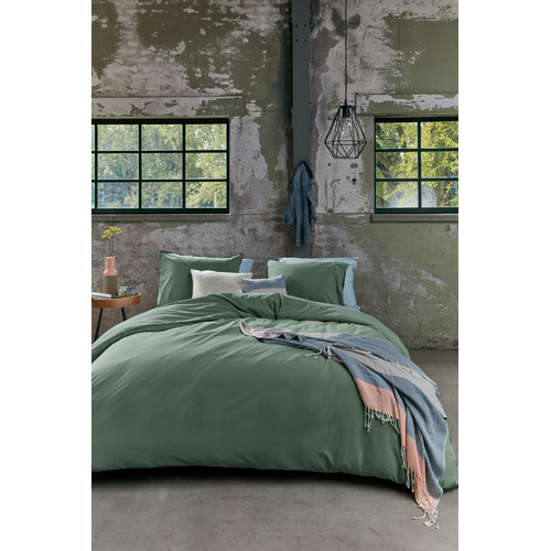 Green Basic Organic Cotton Quilt Cover Set
