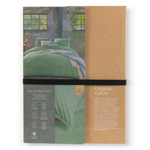 Green Basic Organic Cotton Quilt Cover Set