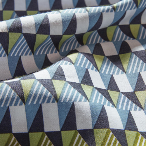 Blue Green Rhythm Cotton Sateen Quilt Cover Set