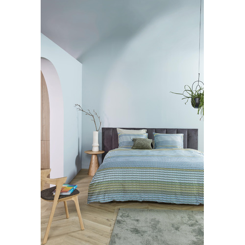 Blue Green Rhythm Cotton Sateen Quilt Cover Set