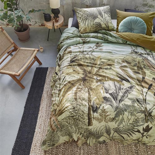 Green Banda Cotton Quilt Cover Set