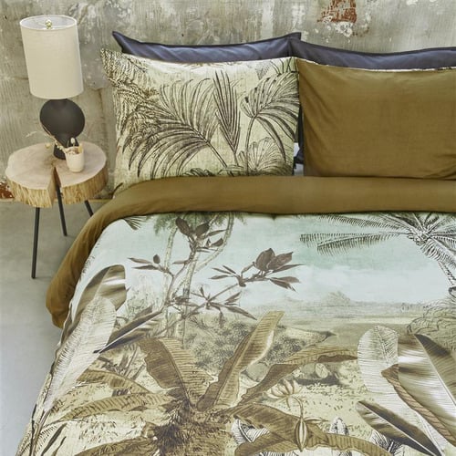 Green Banda Cotton Quilt Cover Set