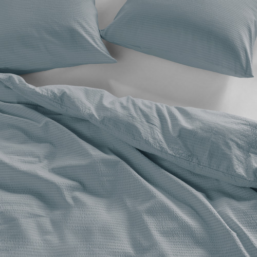 Blue Grey Summer Cotton Quilt Cover Set