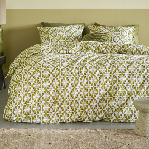 Green Mae Cotton Quilt Cover Set