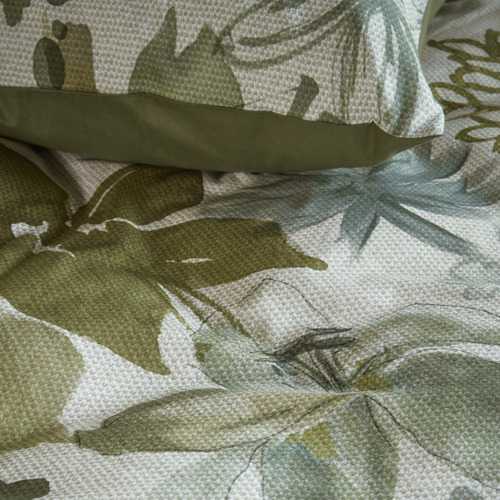 Green Lilian Cotton Quilt Cover Set