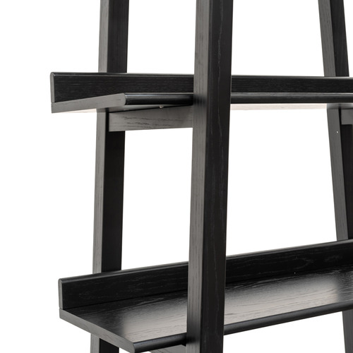 Black Lincoln 5 Tier Oak Bookshelf Temple & ster