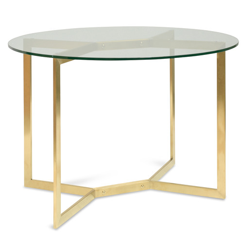 Harper Hindley Gold Nilly Round Glass, Round Glass Dining Table With Gold Legs