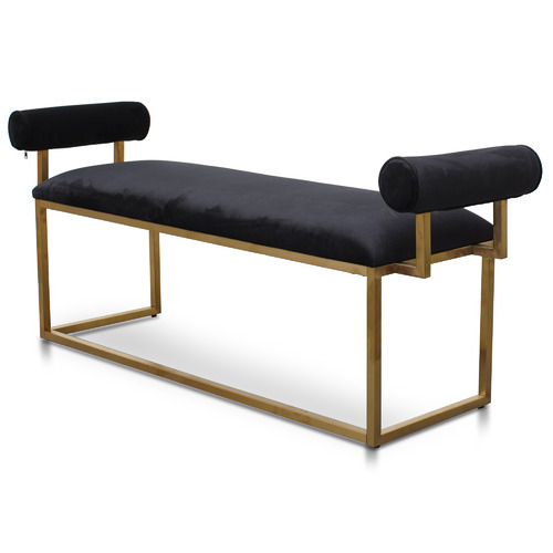 Harper & Hindley Black Bianca Velvet Bench Temple & ster