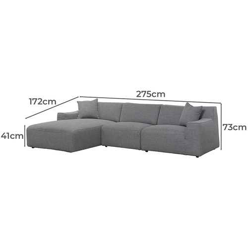 Alora 3 Seater Sofa with Chaise | Temple & Webster