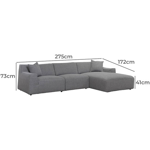 Alora 3 Seater Sofa with Chaise | Temple & Webster