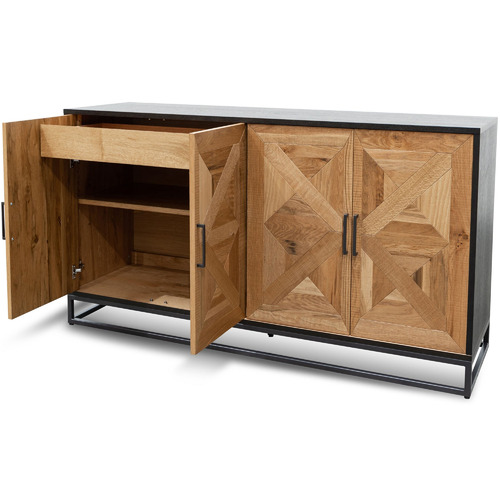 Lucius Oak Wood Sideboard with Drawers