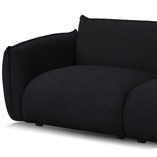 Black Jacque 3 Seater Bouclé Sofa
