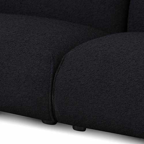 Black Jacque 3 Seater Bouclé Sofa