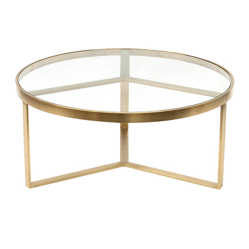 Brushed Gold Tierney Round Coffee Table