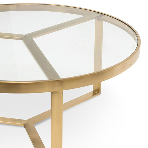 Brushed Gold Tierney Round Coffee Table