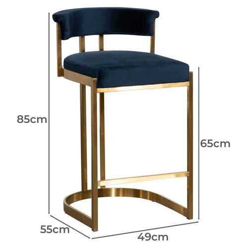 65cm Astrid Velvet Bar Stool