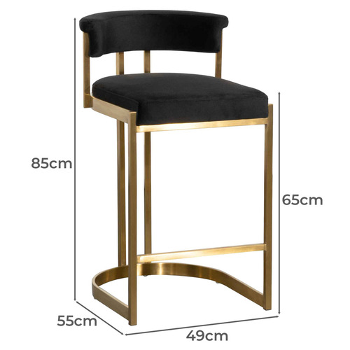 65cm Astrid Velvet Bar Stool