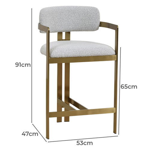 65cm Elvina Boucle Bar Stool