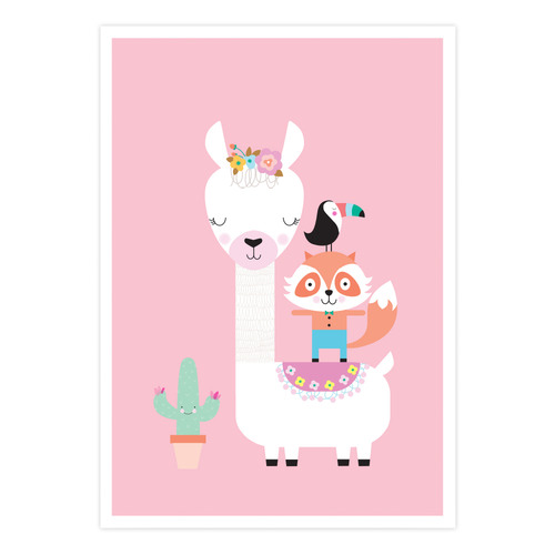 Lulu Llama Printed Wall Art