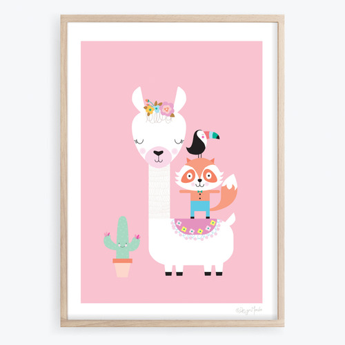 Lulu Llama Printed Wall Art