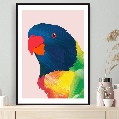 Campana Collective Rainbow Lorikeet II Printed Wall Art | Temple & Webster