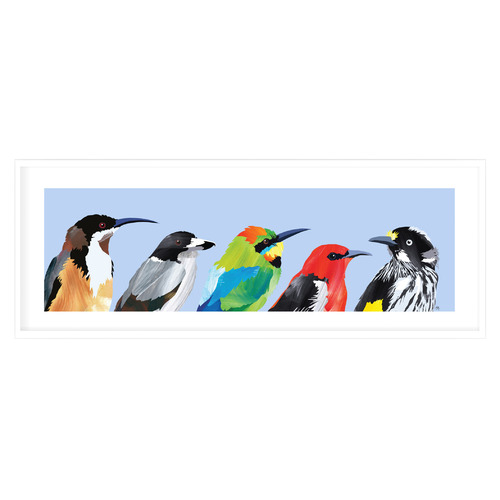 Australian Backyard Birds Panorama Paper Print Wall Art