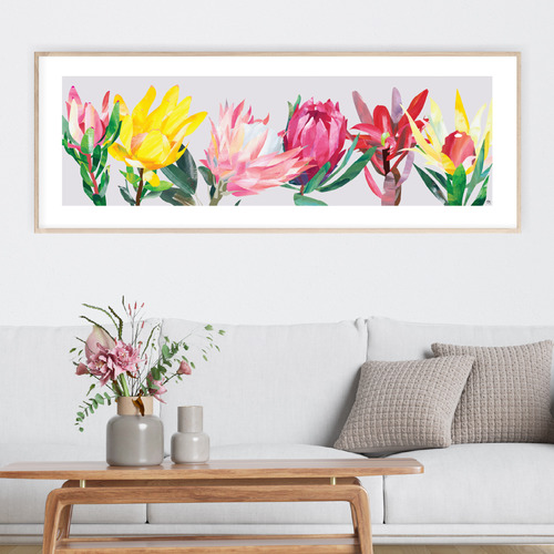 Colourful Blooms Panorama Printed Wall Art