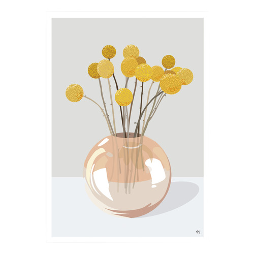 Billy Buttons Still Life Printed Wall Art