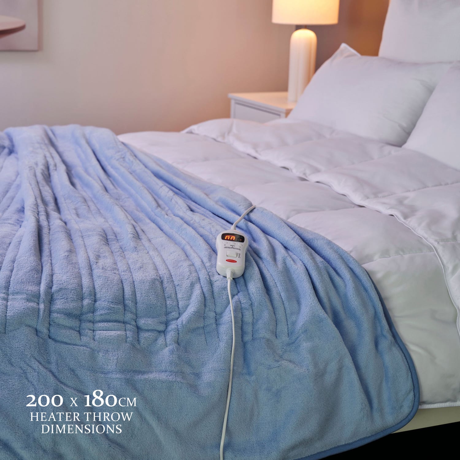 Extra Large Coral Fleece Heated Throw