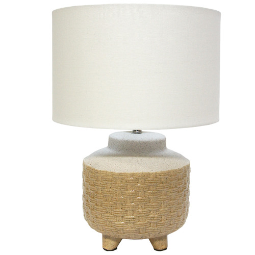 Mustard White Retro Ceramic Table Lamp