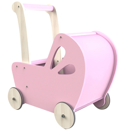 moover wooden dolls pram pink