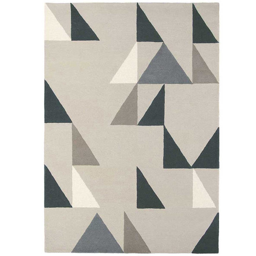 Grey Modul Hand-Made Wool Rug