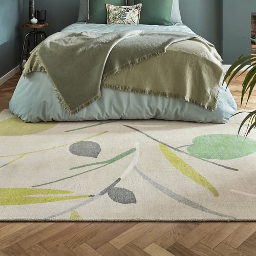 Green Oxails Juniper Hand-Tufted Pure New Wool Rug