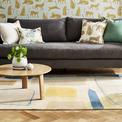 Papaya Composition Hand-Tufted Pure New Wool Rug