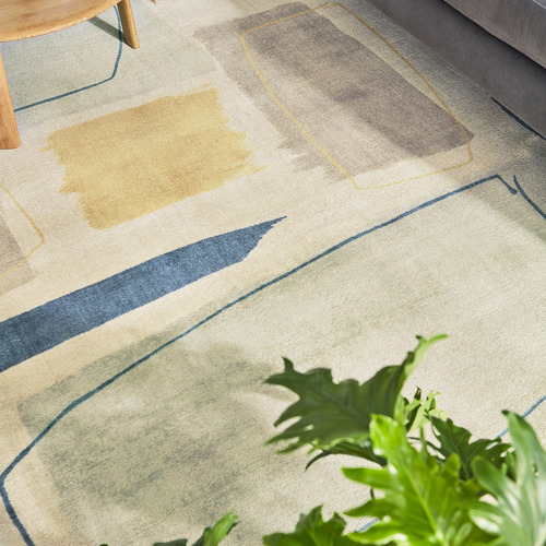 Papaya Composition Hand-Tufted Pure New Wool Rug