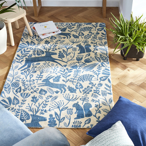 Cobalt Kelda Hand-Tufted Pure New Wool Rug