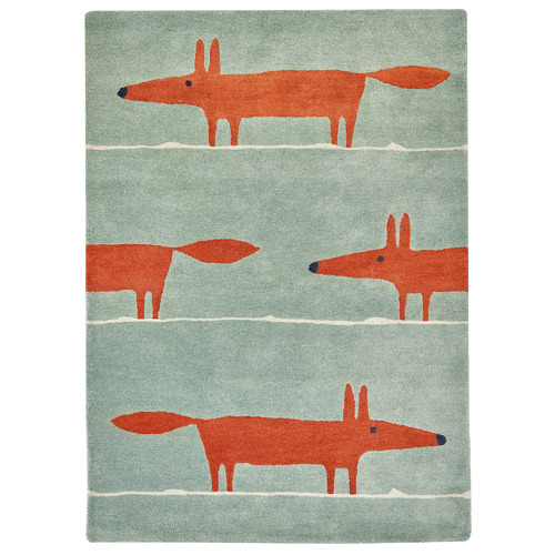Mint Mr. Fox Hand-Tufted Pure New Wool Rug