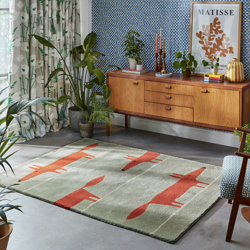 Mint Mr. Fox Hand-Tufted Pure New Wool Rug