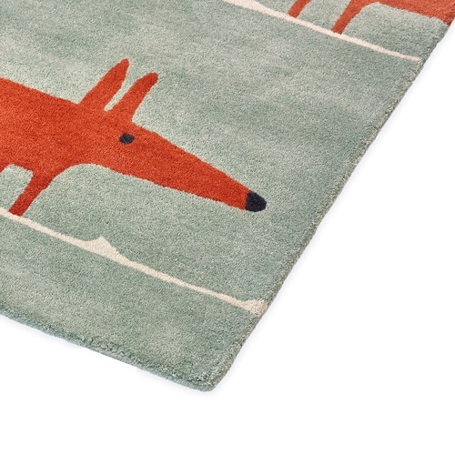 Mint Mr. Fox Hand-Tufted Pure New Wool Rug