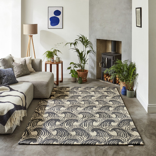 Liquorice Ride The Wave Hand-Tufted Pure New Wool Rug