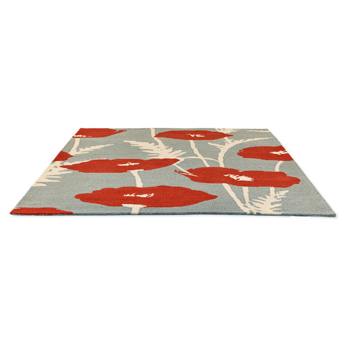 Red Poppy Pop Hand-Tufted Pure New Wool Rug