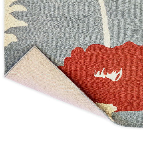 Red Poppy Pop Hand-Tufted Pure New Wool Rug
