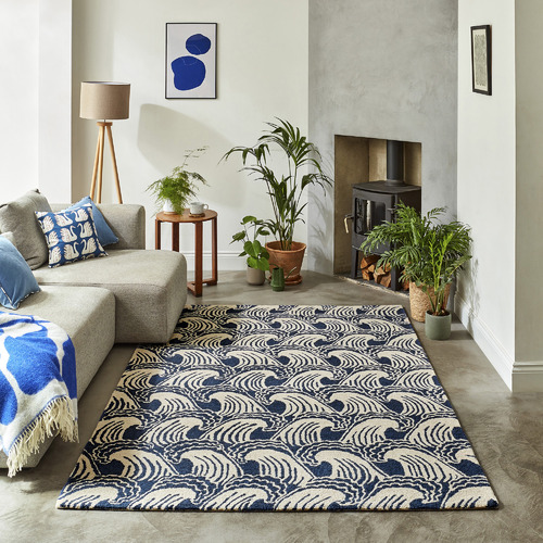 Denim Ride The Wave Hand-Tufted Pure New Wool Rug
